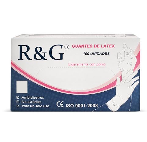 GUANTES DE LATEX DESCARTABLES T:M R&G X 50 PARES