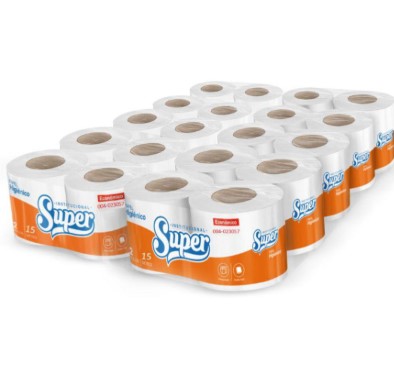 PAPEL HIGIÉNICO BLANCO ECONOMICO SUPER PL 10 PQ X 2 ROLLOS X 15 MTS