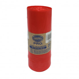 BOLSA PARA BASURA ROJA 50 LTS 65X70 CM VIRUTEX ROLLO X 20 U