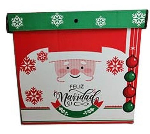 CAJA DE CARTÓN NAVIDEÑA ALT:21 ANC:30 LAR:40 CM NAC. UND.