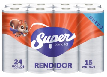 PAPEL HIGIÉNICO BLANCO ECONOMICO SUPER PL 2 PQ X 24 ROLLOS X 15 MTS