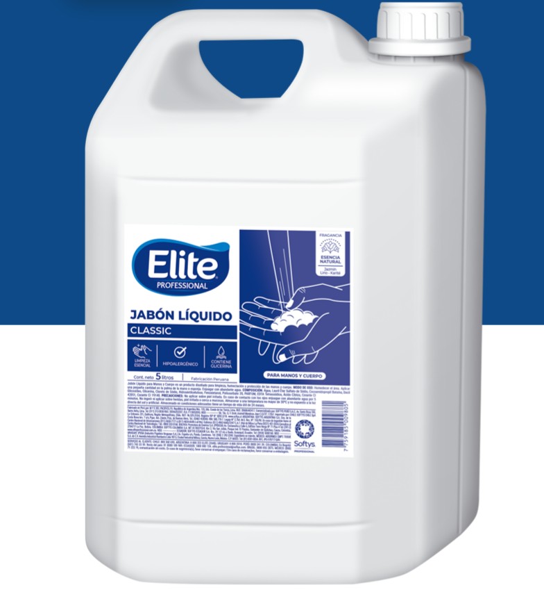 JABÓN LÍQUIDO PARA MANOS Y CUERPO CLASSIC ELITE GAL X 5 LTS