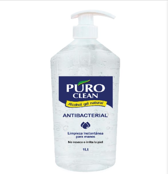 ALCOHOL GEL ANTIBACTERIAL PURO CLEAN LAB.PORTUGAL FRASCO X 1 LT TAPA PUMP