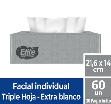 PAÑUELO FACIAL PROFESIONAL ELITE CJ 30 PQT X 60 HJS