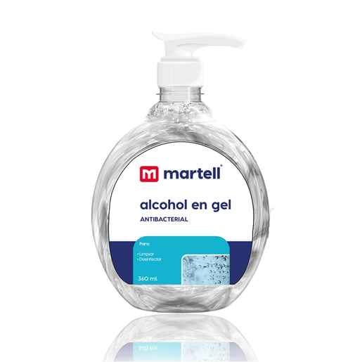 ALCOHOL GEL DESINFECTANTE (TRANSP) MARTELL FRASCO X 360 ML